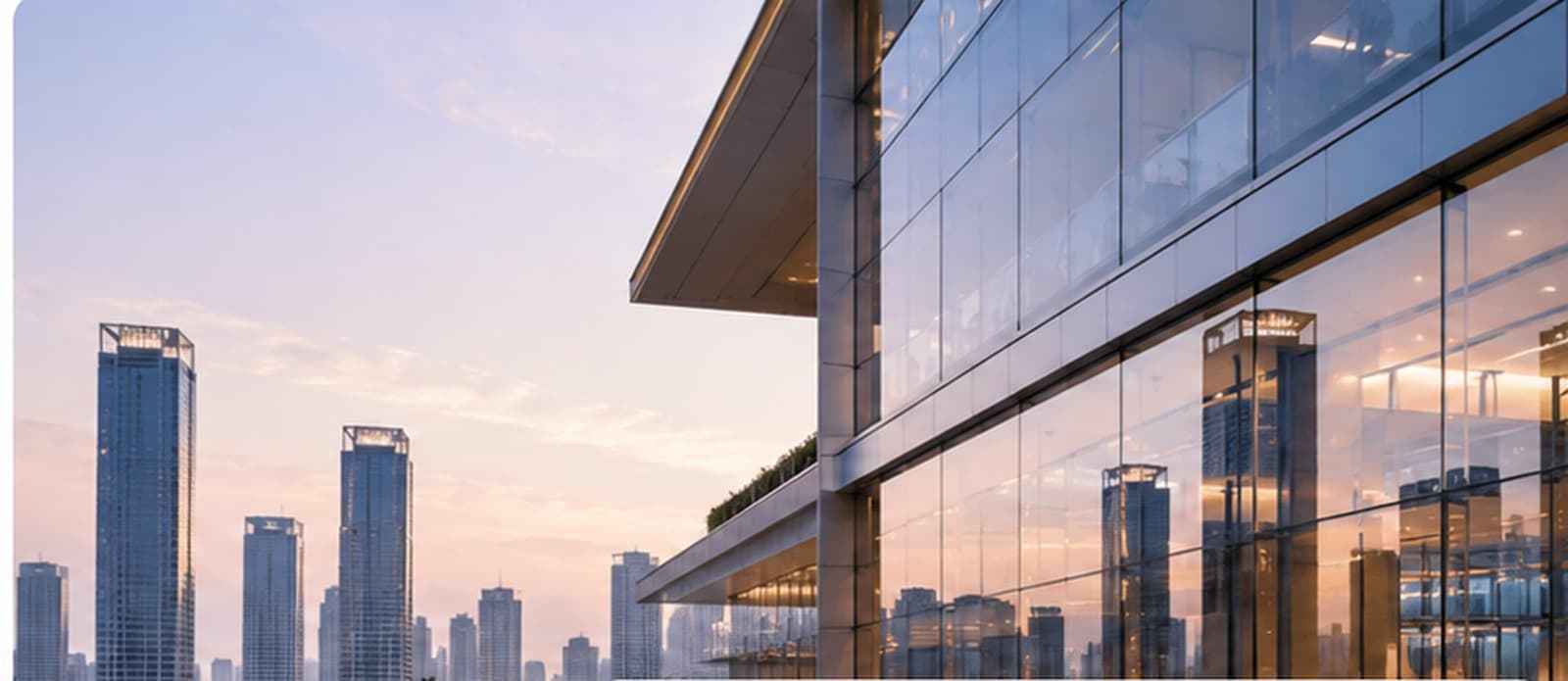 Modern office building and business environment