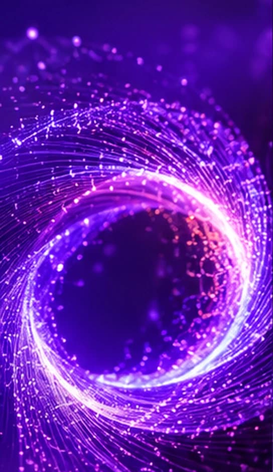 Glowing violet digital automation vortex