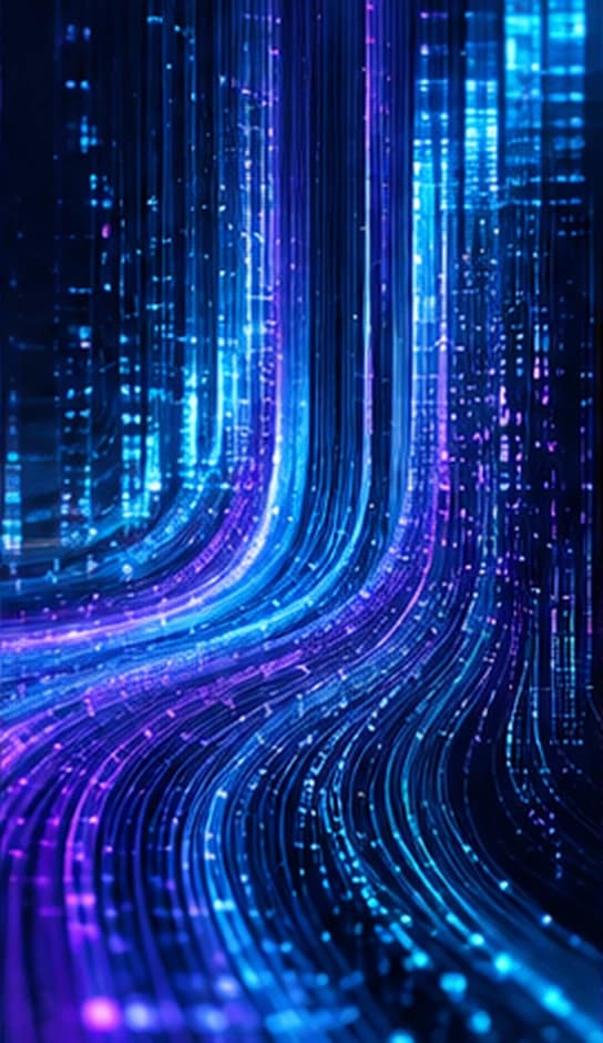 Glowing blue technology data streams