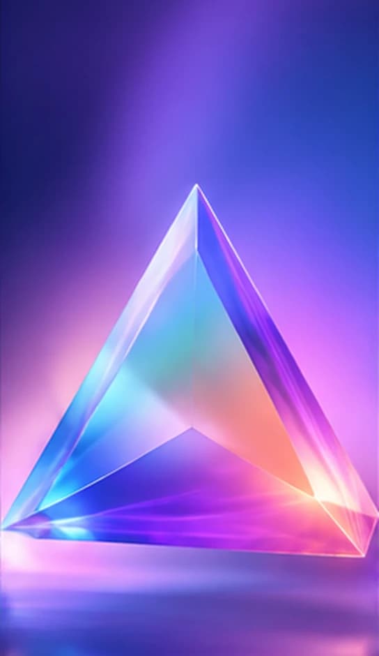 Multicolored translucent geometric prism